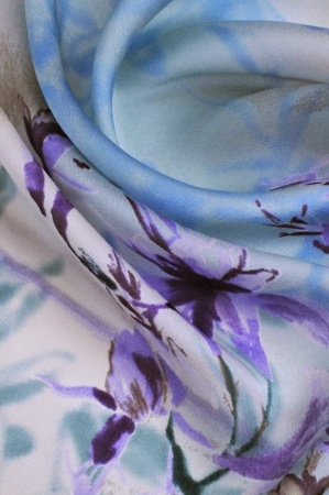 Шелк натуральный БИРЮЗОВЫЙ ВОСХОД